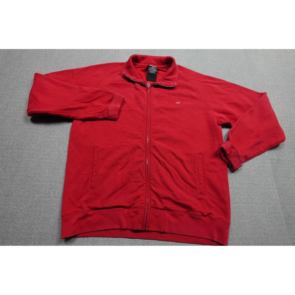 Vintage Polo Jeans Co Ralph Lauren Sweatshirt Mens XL Red Full Zip Fleece Logo - Picture 3 of 9